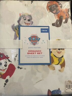 Pottery Barn Kids Paw Patrol Organic Cotton Twin Sheet Set